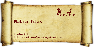 Makra Alex névjegykártya
