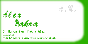 alex makra business card